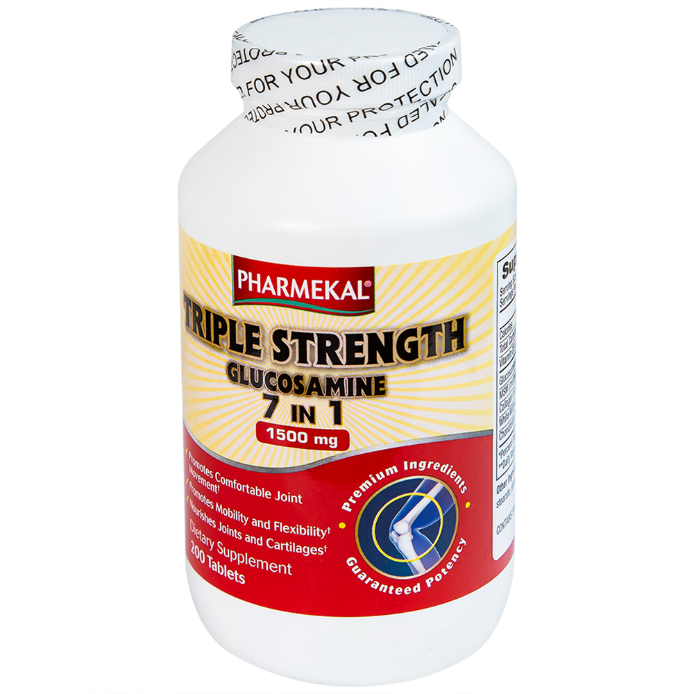 Hình ảnh Viên uống Triple Strength Glucosamine 7 in 1 1500mg Pharmekal bổ sung dịch nhờn cho khớp (200 viên)