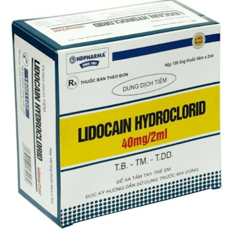 Hình ảnh Thuốc Lidocain hydroclorid 40mg/2ml HD Pharma gây tê bề mặt và bôi trơn (100 ống)
