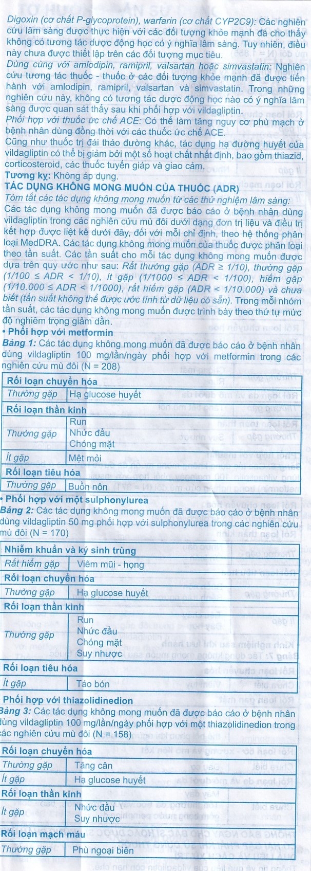 Hình ảnh Thuốc A.T Vildagliptin 50mg An Thiên điều trị đái tháo đường típ 2 (3 vỉ x 10 viên)