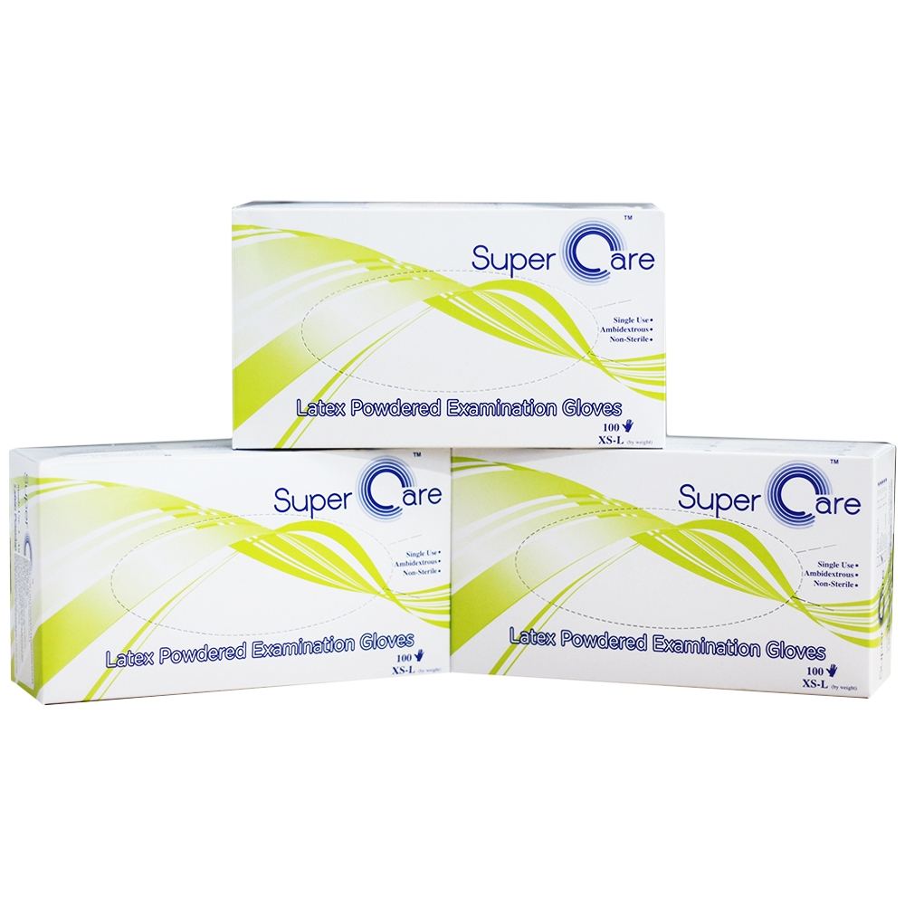 Hình ảnh Găng tay thăm khám dùng trong y tế Super Care Latex Powdered Examination Gloves Size M (100 cái)