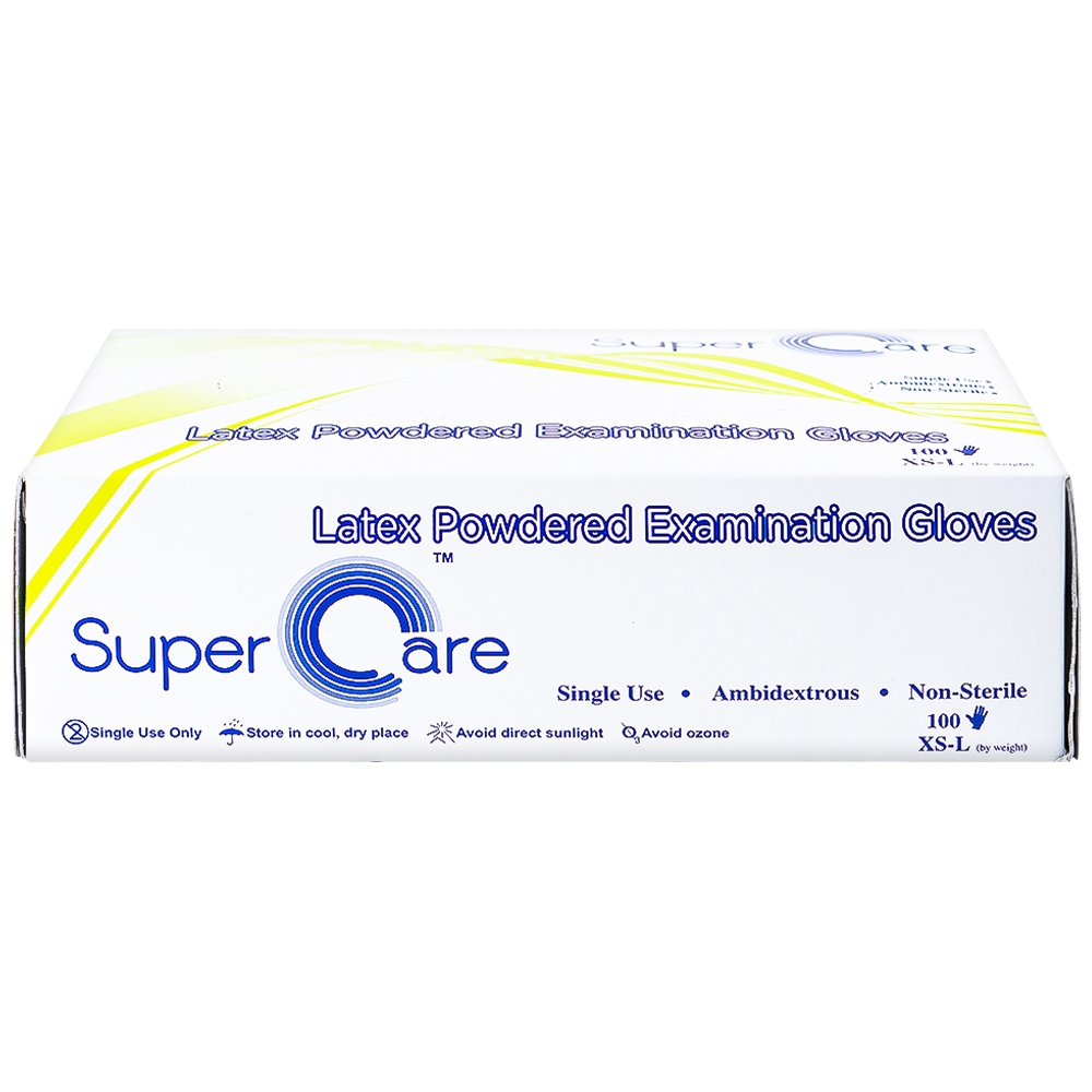 Hình ảnh Găng tay thăm khám dùng trong y tế Super Care Latex Powdered Examination Gloves Size M (100 cái)