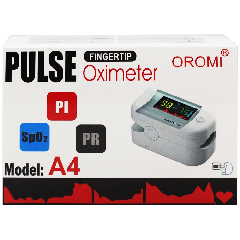 Hình ảnh Máy đo nồng độ oxy trong máu (SPO2) Pulse Fingertip Oximeter A4 Oromi hỗ trợ đo nhanh chóng và chính xác