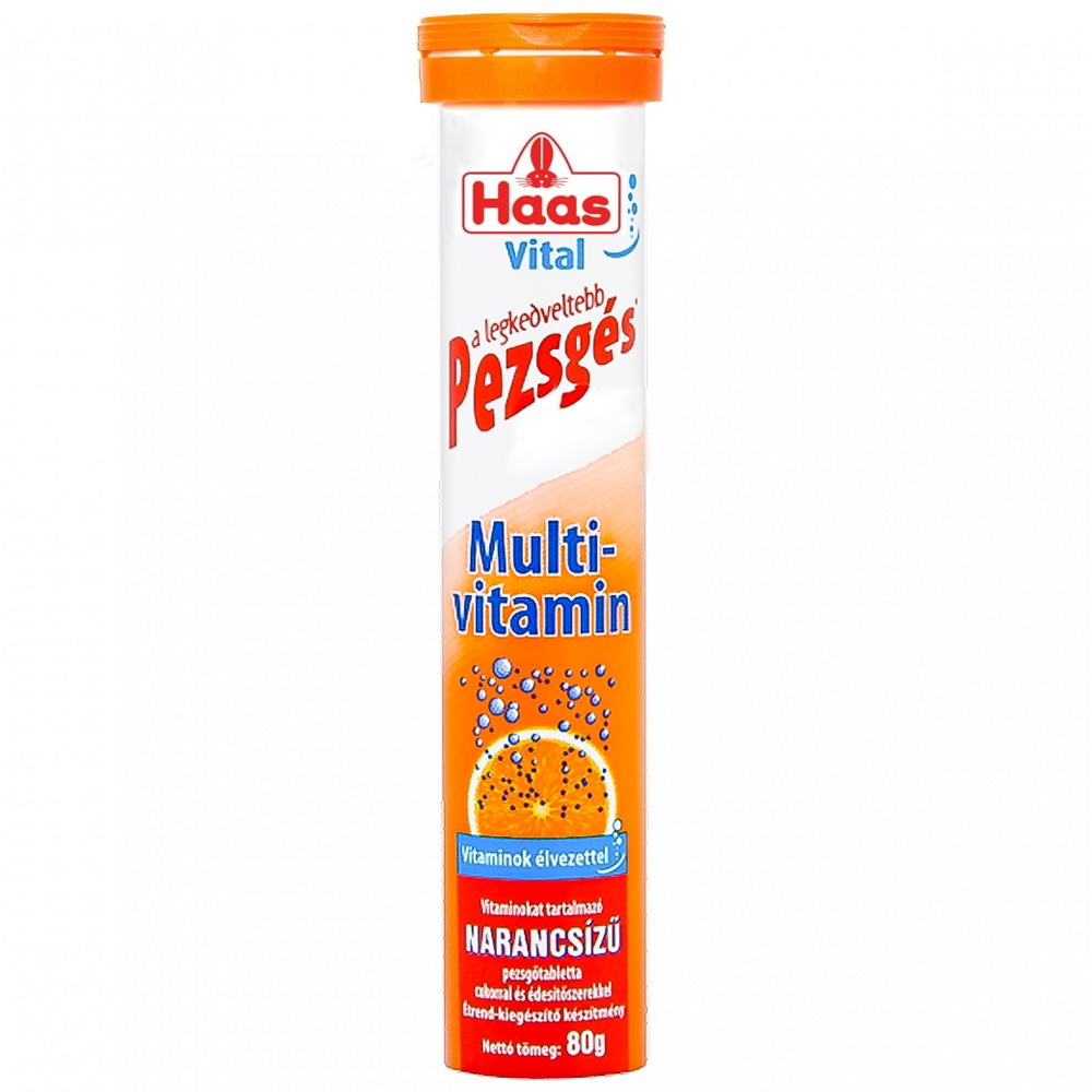 Hình ảnh Viên sủi Haas Vital Pezsgés Multi-vitamin hương cam bổ sung vitamin, tăng cường sức đề kháng (20 viên)