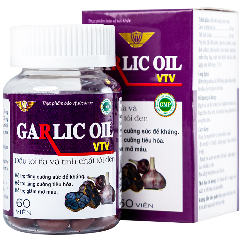 Hình ảnh Viên dầu tỏi đen Garlics Oil VTV hỗ trợ tăng cường sức đề kháng (60 viên)
