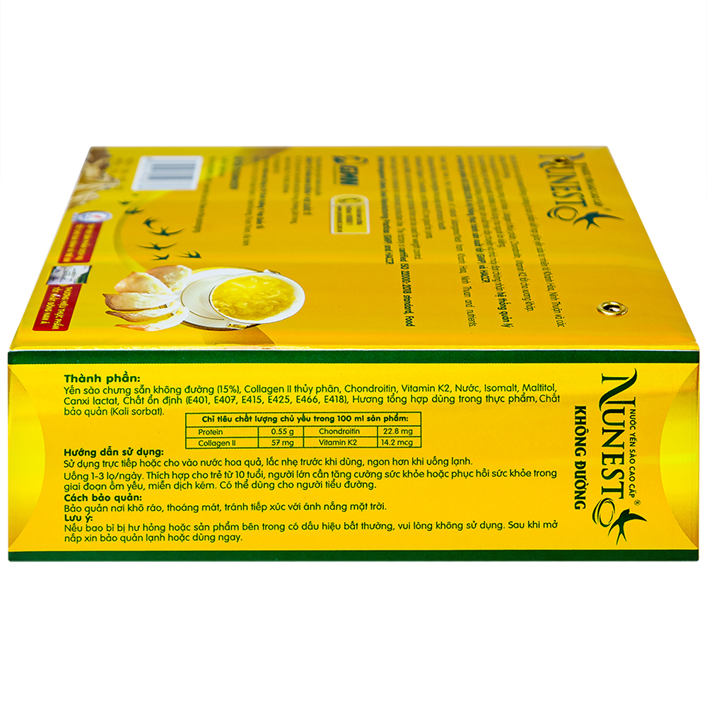 Hình ảnh Nước Yến Sào cao cấp Nunest 15% không đường, giúp bồi bổ cơ thể, tăng cường sức khỏe (6 hũ x 70ml)