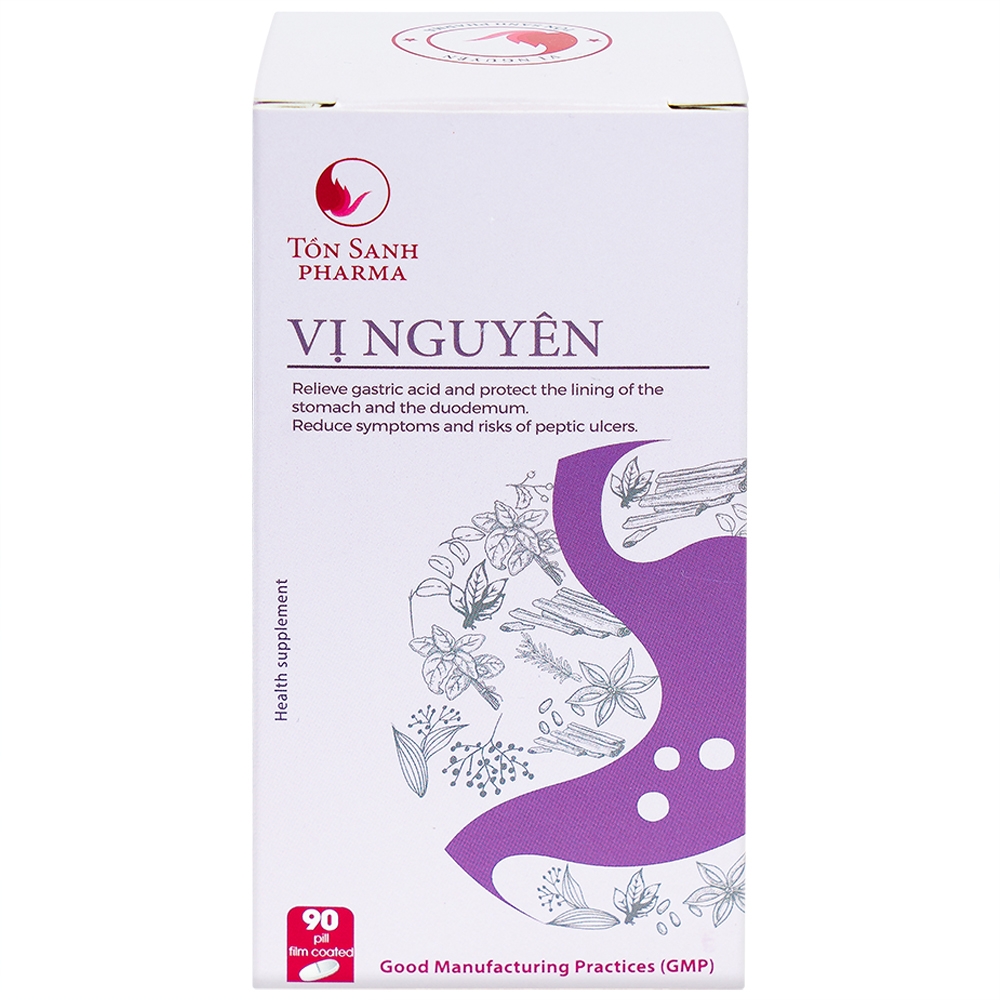 Hình ảnh Viên uống Vị Nguyên hỗ trợ giảm acid dịch vị, bảo vệ niêm mạc dạ dày (90 viên)