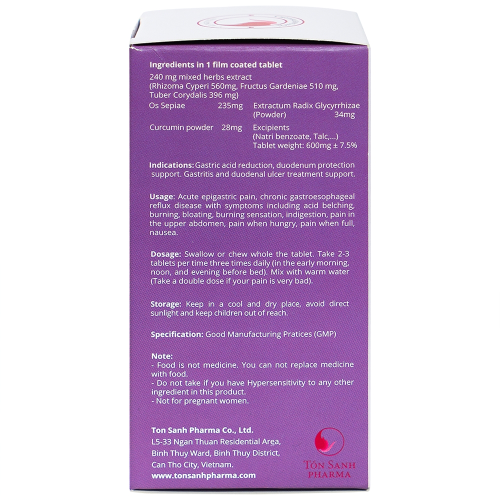 Hình ảnh Viên uống Vị Nguyên hỗ trợ giảm acid dịch vị, bảo vệ niêm mạc dạ dày (90 viên)