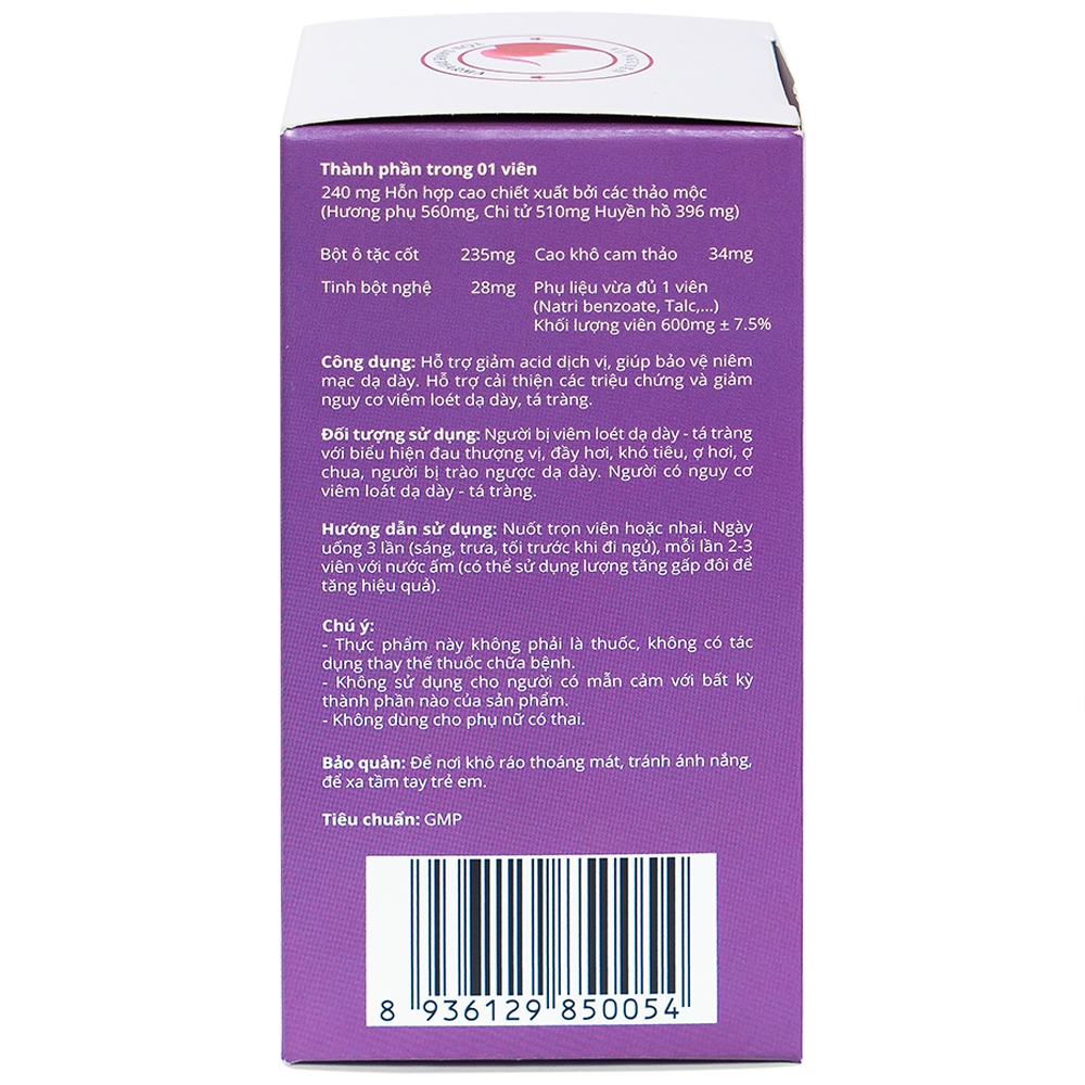 Hình ảnh Viên uống Vị Nguyên hỗ trợ giảm acid dịch vị, bảo vệ niêm mạc dạ dày (90 viên)