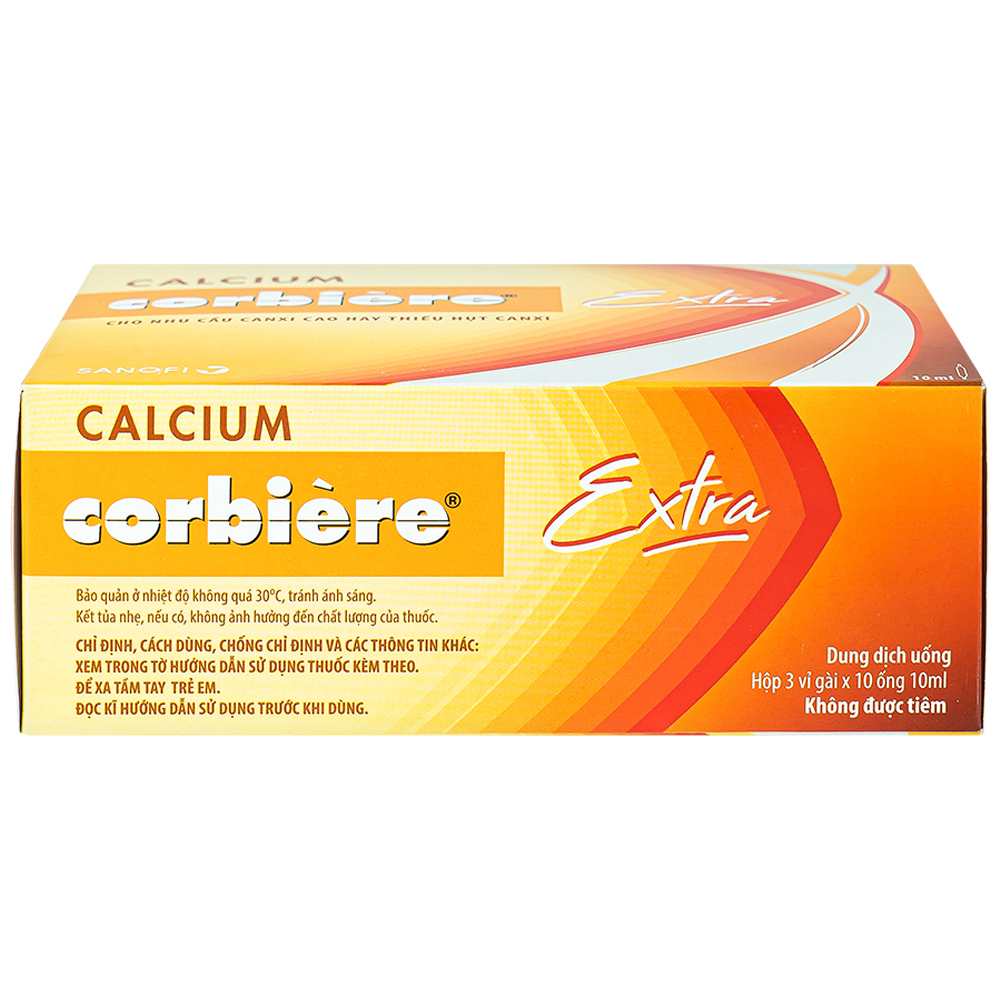 Hình ảnh Dung dịch uống Calcium Corbière Extra Sanofi bổ sung canxi, hỗ trợ điều trị loãng xương (3 vỉ x 10 ống x 10ml)