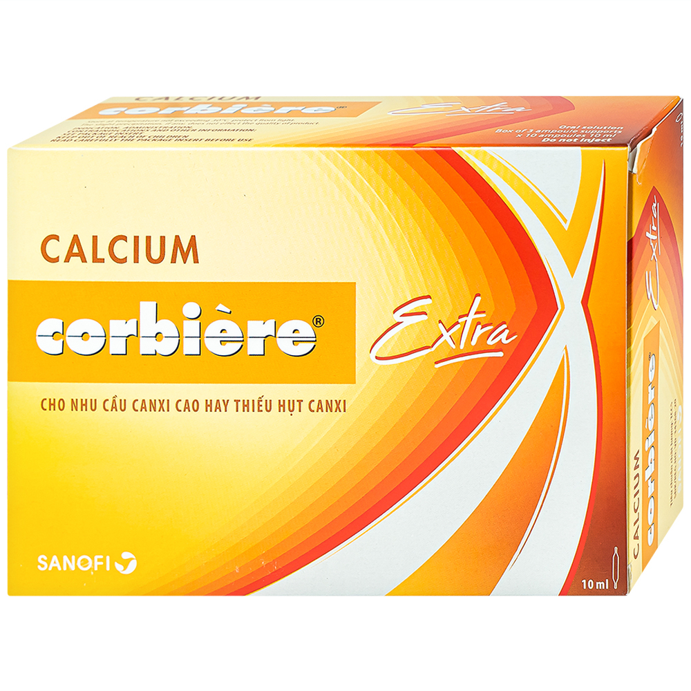 Hình ảnh Dung dịch uống Calcium Corbière Extra Sanofi bổ sung canxi, hỗ trợ điều trị loãng xương (3 vỉ x 10 ống x 10ml)