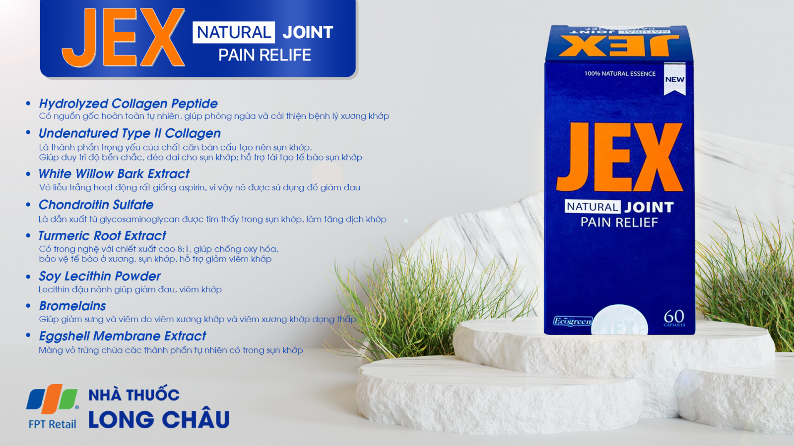 Viên uống bổ khớp Jex Natural Joint Pain Relief Ecogreen 1