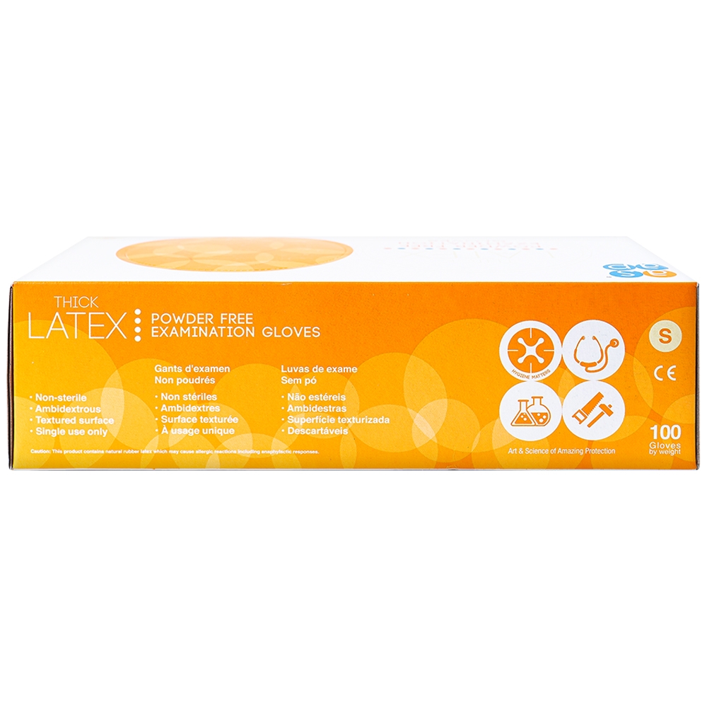 Hình ảnh Găng tay cao su y tế không bột Size S Polymer Latex Asap Powder Free Examination Gloves (100 cái)