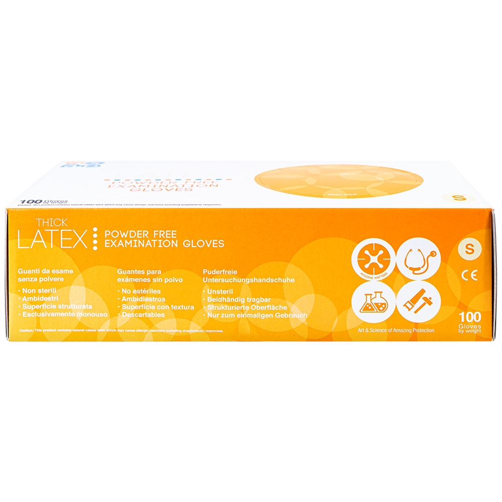 Hình ảnh Găng tay cao su y tế không bột Size S Polymer Latex Asap Powder Free Examination Gloves (100 cái)