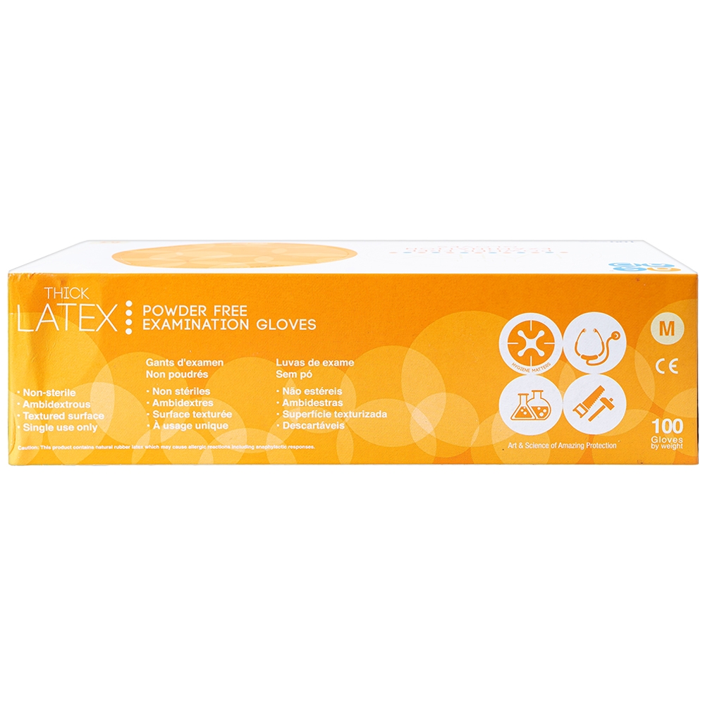 Hình ảnh Găng tay cao su y tế không bột Size M Polymer Latex Asap Powder Free Examination Gloves (100 cái)