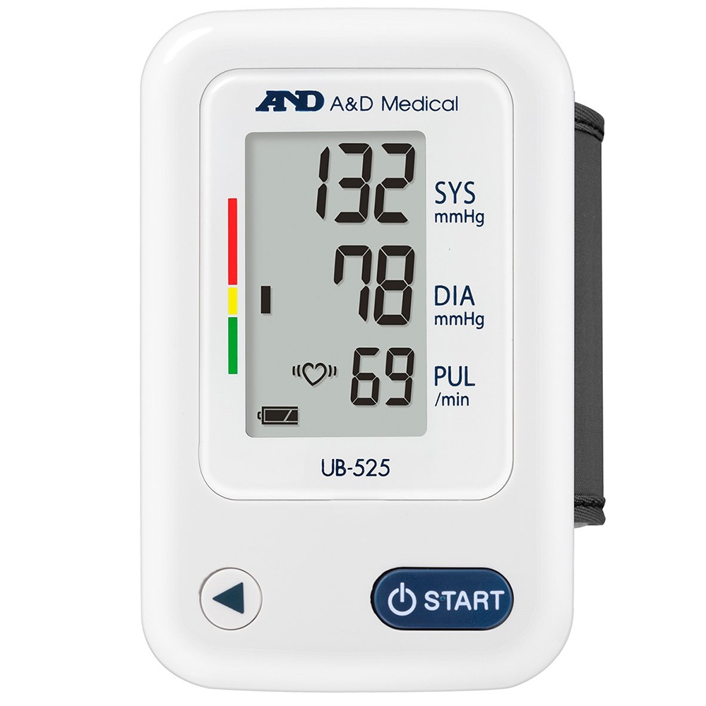 Máy đo huyết áp cổ tay tự động AND UB-525 hỗ trợ đo huyết áp và nhịp tim