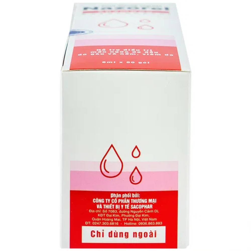 Hình ảnh Gel dùng ngoài Nazorel Shampoo Ketoconazol hỗ trợ điều trị mẩn ngứa da đầu do gàu và nấm, viêm da (50 gói x 6ml)