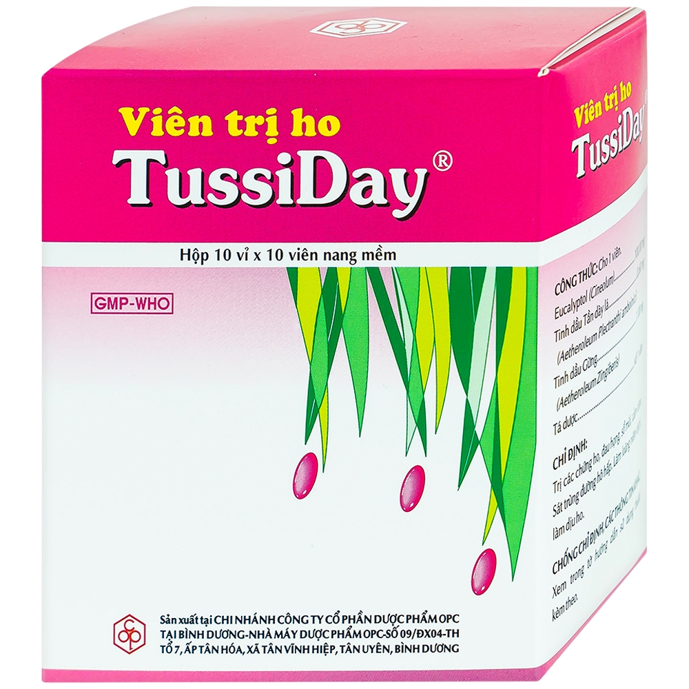 Hình ảnh Viên trị ho Tussiday OPC điều trị các chứng ho, đau họng, sổ mũi (10 vỉ x 10 viên)