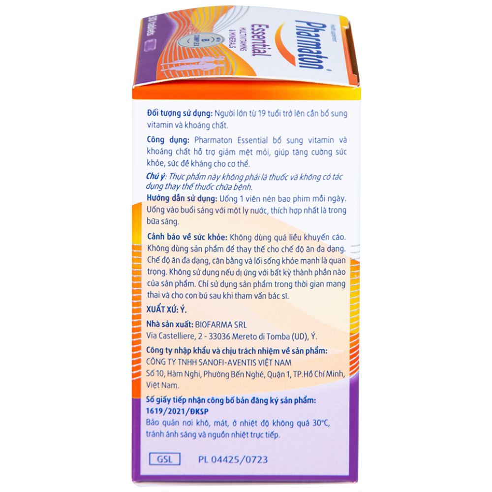 Hình ảnh Viên uống Pharmaton Essential Multivitamins Minerals hỗn hợp Vitamin và khoáng chất, tăng cường sức khỏe (30 viên)  