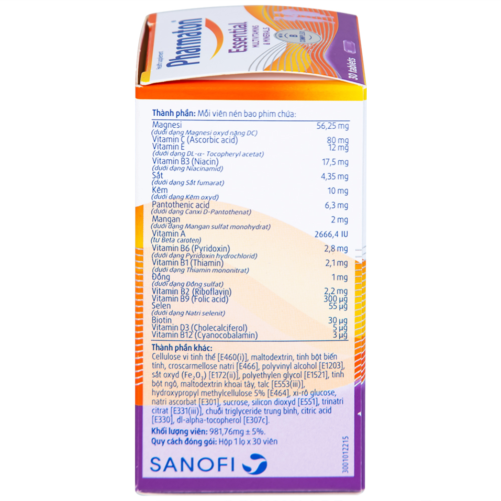 Hình ảnh Viên uống Pharmaton Essential Multivitamins Minerals hỗn hợp Vitamin và khoáng chất, tăng cường sức khỏe (30 viên)  