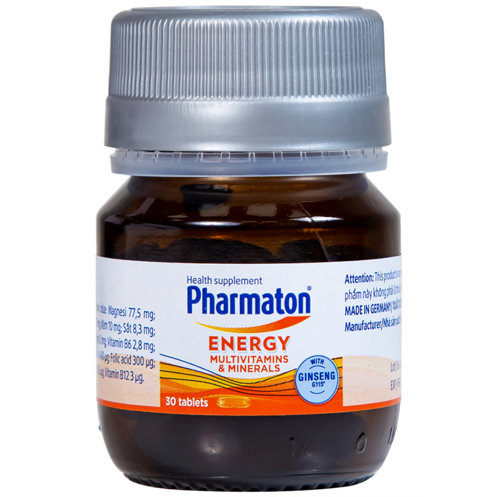 Hình ảnh Viên uống Pharmaton Energy hỗn hợp vitamin và khoáng chất giúp tỉnh táo, hỗ trợ giảm mệt mỏi (30 viên)