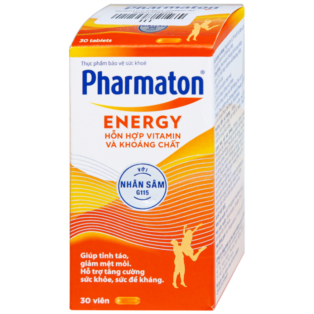 Hình ảnh Viên uống Pharmaton Energy hỗn hợp vitamin và khoáng chất giúp tỉnh táo, hỗ trợ giảm mệt mỏi (30 viên)