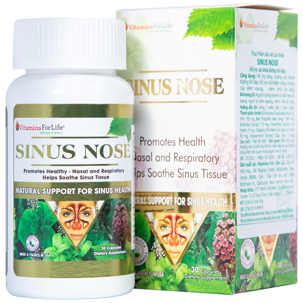 Hình ảnh Viên uống Sinus Nose Vitamins For Life hỗ trợ tăng cường sức khỏe đường hô hấp (30 viên)