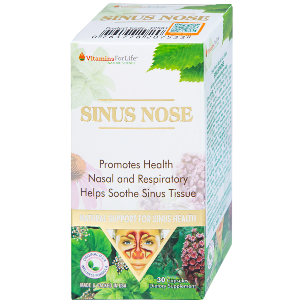 Hình ảnh Viên uống Sinus Nose Vitamins For Life hỗ trợ tăng cường sức khỏe đường hô hấp (30 viên)