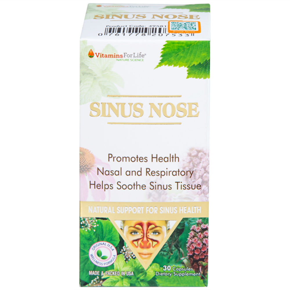 Hình ảnh Viên uống Sinus Nose Vitamins For Life hỗ trợ tăng cường sức khỏe đường hô hấp (30 viên)