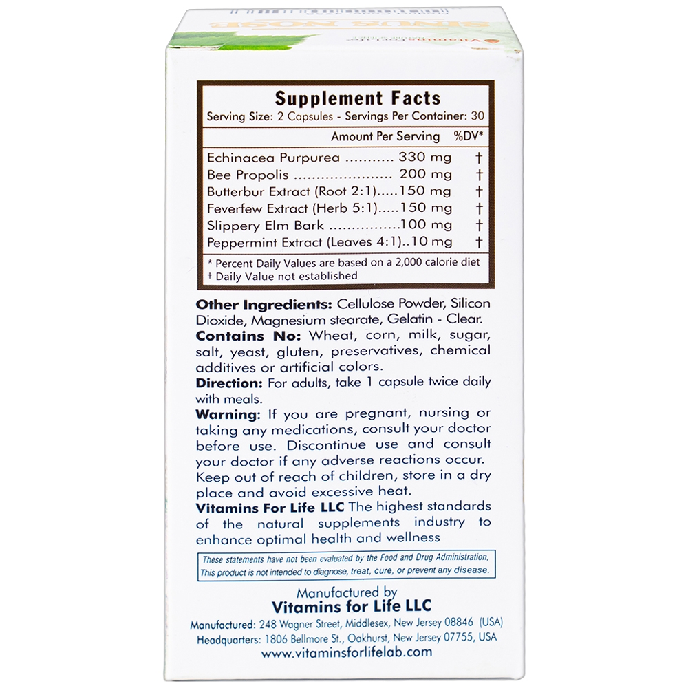 Hình ảnh Viên uống Sinus Nose Vitamins For Life hỗ trợ tăng cường sức khỏe đường hô hấp (60 viên)