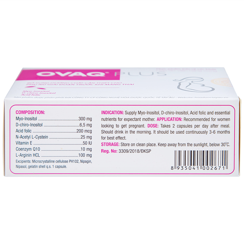 Hình ảnh Viên uống OVAQ Plus TW Mediplantex bổ sung dinh dưỡng cho phụ nữ trước khi mang thai (30 Viên)