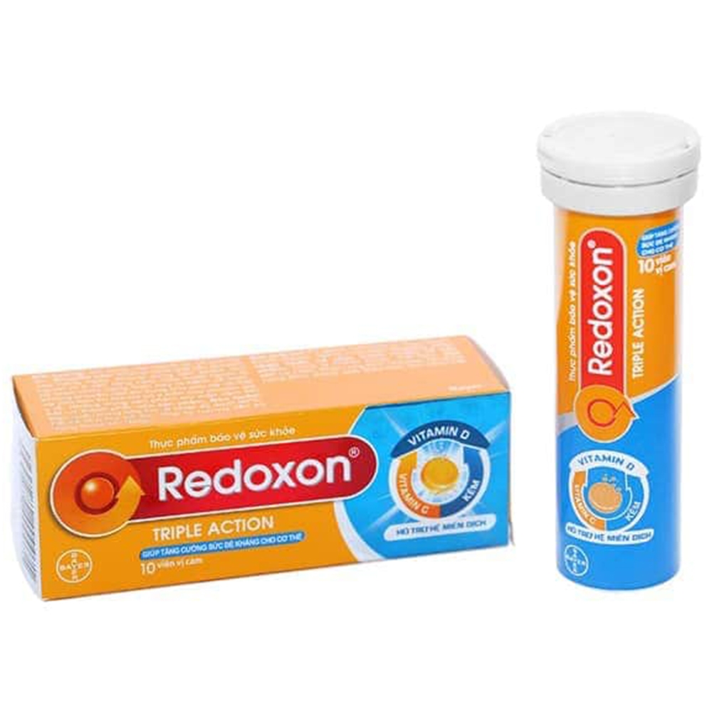 Hình ảnh Viên sủi Redoxon Triple Action Bayer bổ sung vitamin C, D và kẽm giúp nâng cao sức đề kháng (10 viên)