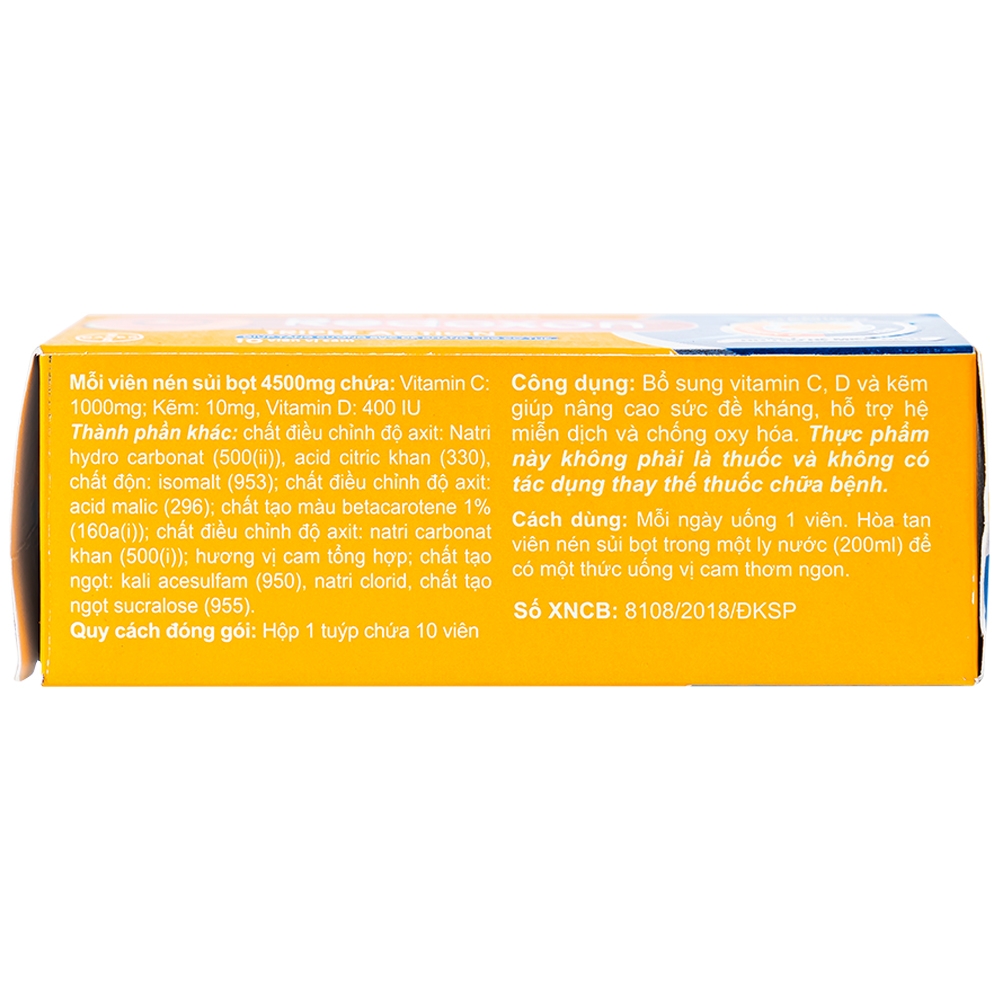 Hình ảnh Viên sủi Redoxon Triple Action Bayer bổ sung vitamin C, D và kẽm giúp nâng cao sức đề kháng (10 viên)