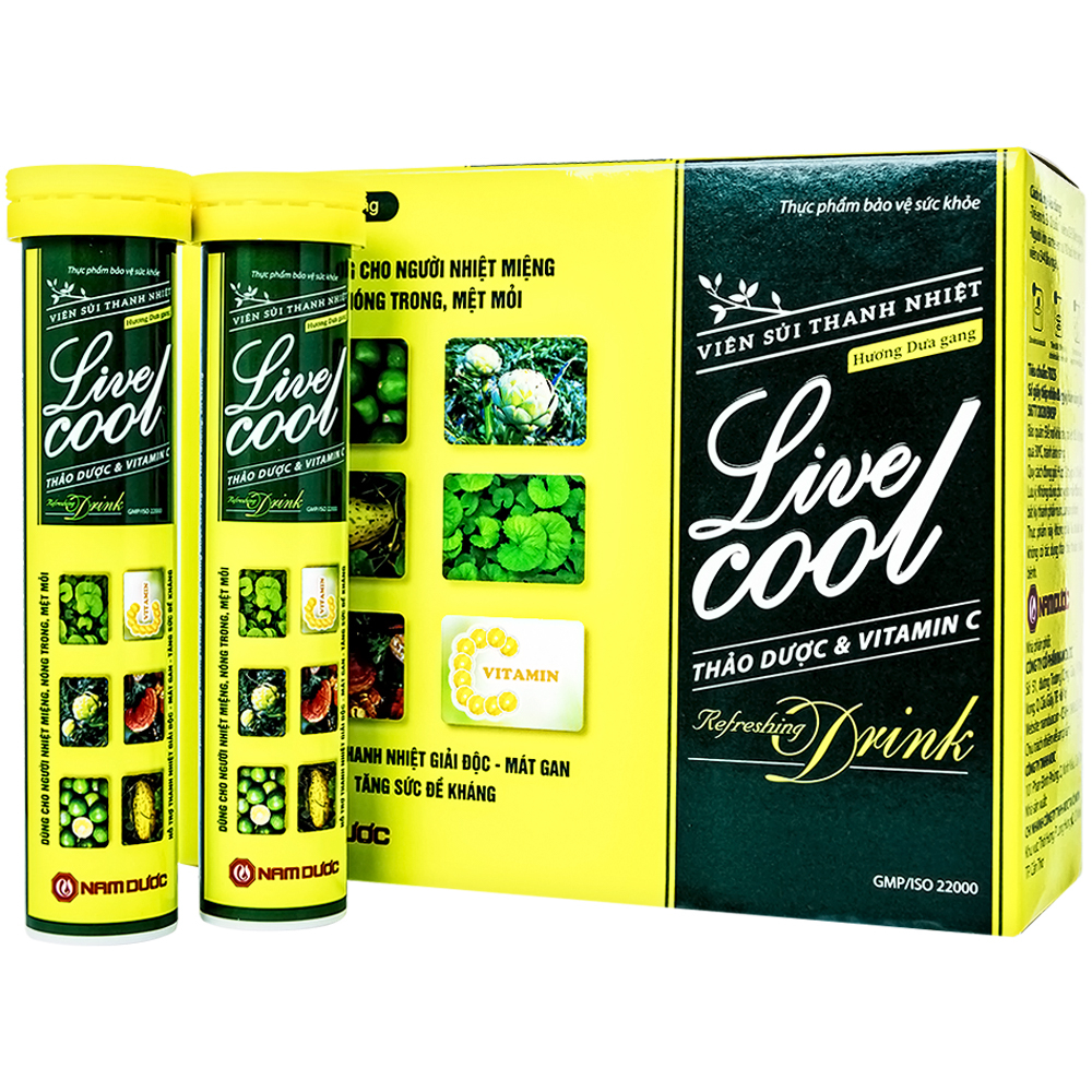 Hình ảnh Viên sủi Thanh Nhiệt Livecool Nam Dược hương dưa gang giải độc, mát gan, tăng cường sức đề kháng (16 viên)