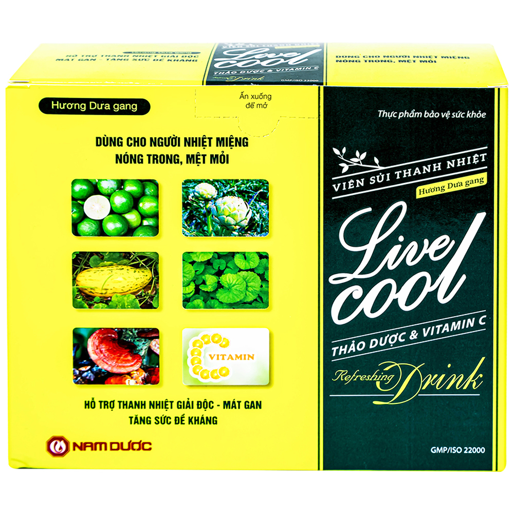 Hình ảnh Viên sủi Thanh Nhiệt Livecool Nam Dược hương dưa gang giải độc, mát gan, tăng cường sức đề kháng (16 viên)