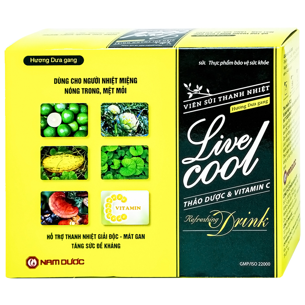 Hình ảnh Viên sủi Thanh Nhiệt Livecool Nam Dược hương dưa gang giải độc, mát gan, tăng cường sức đề kháng (16 viên)