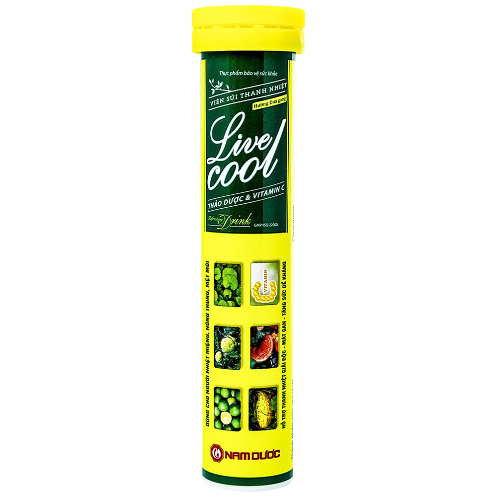 Hình ảnh Viên sủi Thanh Nhiệt Livecool Nam Dược hương dưa gang giải độc, mát gan, tăng cường sức đề kháng (16 viên)
