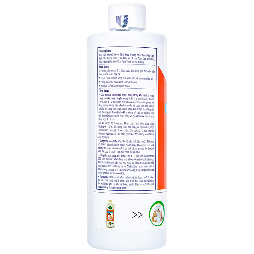 Hình ảnh Tinh dầu xông Thảo Nguyên giải cảm, thải độc ngừa bệnh lây qua đường hô hấp (500ml)