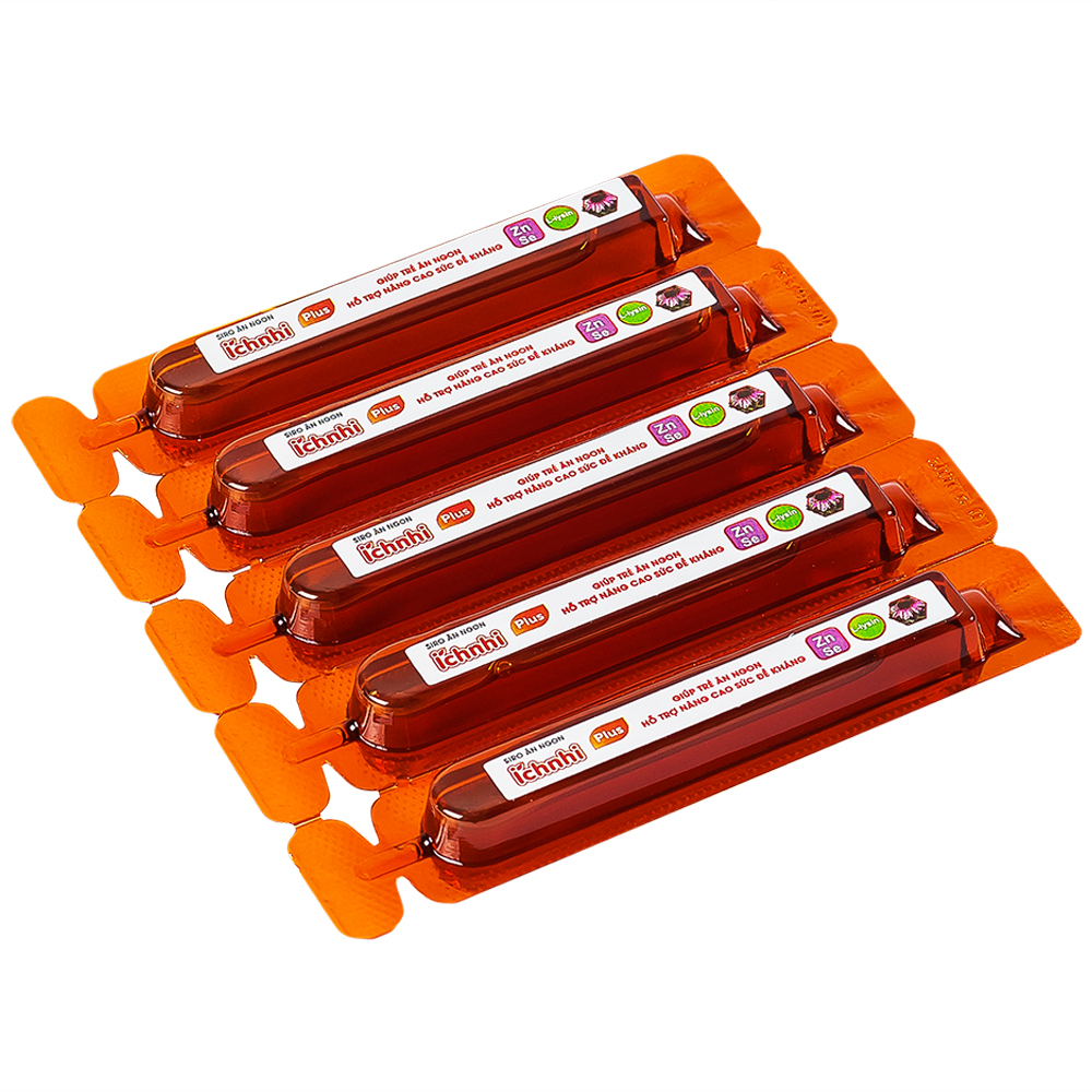 Hình ảnh Siro Ích Nhi Plus Nam Dược bổ sung kẽm, seien và lysin giúp trẻ ăn ngon (4 vỉ x 5 ống x 10ml)