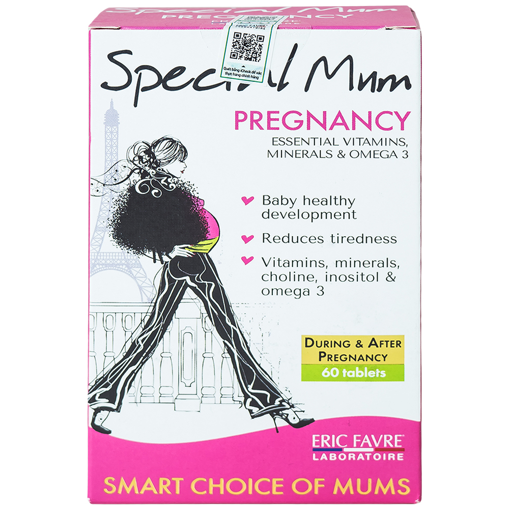 Hình ảnh Viên uống Special Mum Grossesse Eric Favre bổ sung các vitamin, khoáng chất (4 vỉ x 15 viên)
