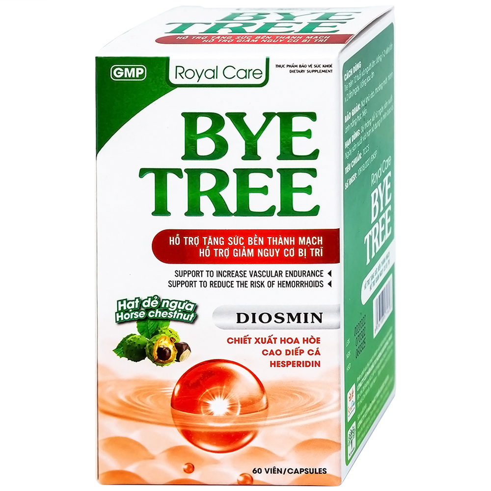 Hình ảnh Viên uống Bye Tree Royal Care hỗ trợ tăng sức bền thành mạch, giảm nguy cơ bị trĩ (60 viên)
