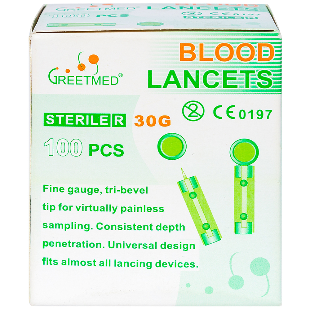 Hình ảnh Kim lấy máu Blood Lancets Greetmed dùng cho máy đo đường huyết (100 cái)