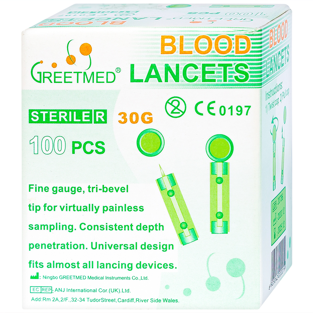 Hình ảnh Kim lấy máu Blood Lancets Greetmed dùng cho máy đo đường huyết (100 cái)