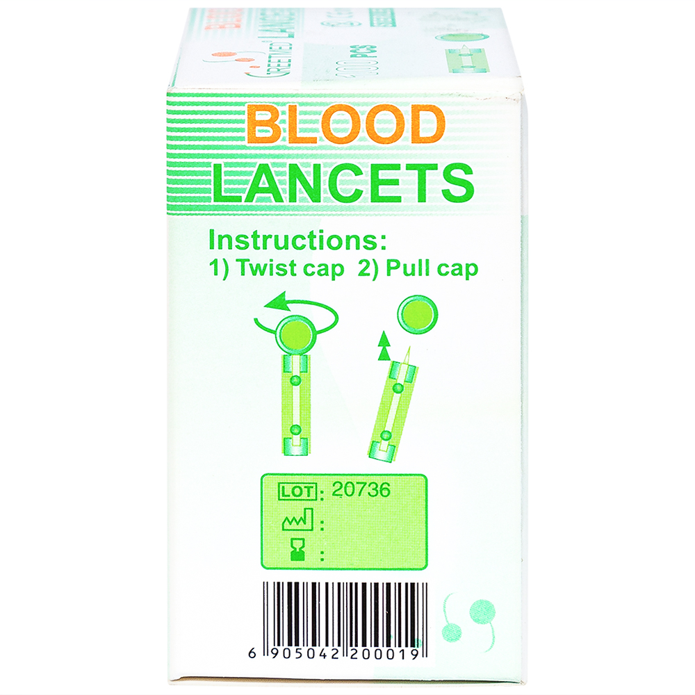 Hình ảnh Kim lấy máu Blood Lancets Greetmed dùng cho máy đo đường huyết (100 cái)