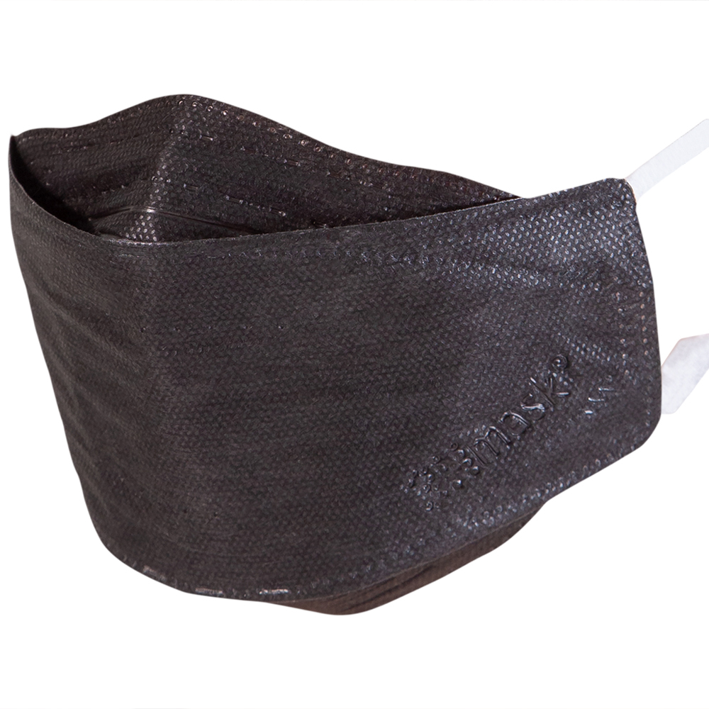 Hình ảnh Khẩu trang y tế cao cấp 3Hmask Vĩnh Tiến 4D màu đen hỗ trợ ngăn khói, bụi, kháng khuẩn (20 cái)