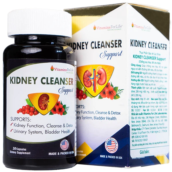 Hình ảnh Viên uống Kidney Cleanser Support chống oxy hóa, giảm nguy cơ viêm đường tiết niệu (30 viên) 