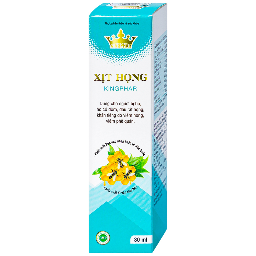 Hình ảnh Xịt Họng Kingphar dùng cho người bị ho, ho có đờm, đau rát họng, khàn tiếng do viêm họng, viêm phế quản (30ml)
