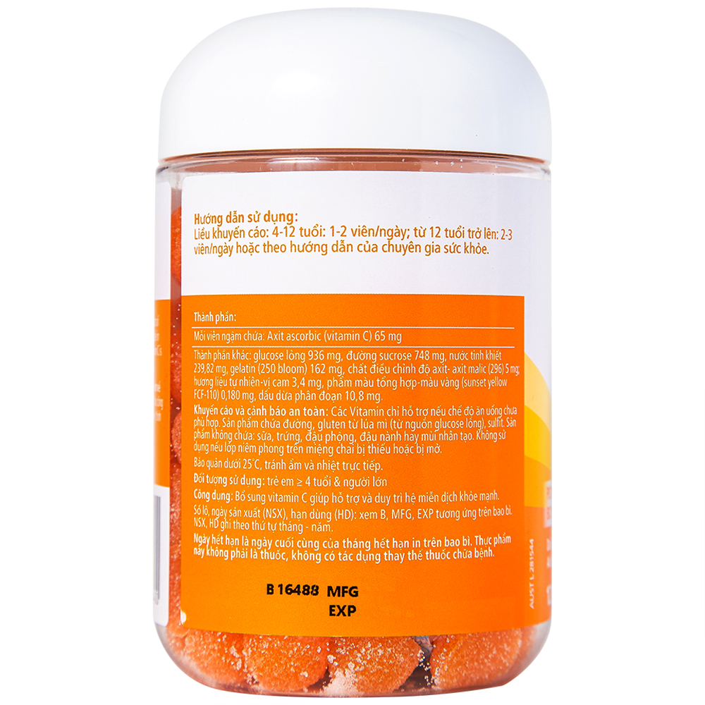 Hình ảnh Kẹo dẻo Vitamin C Vita Gummies Nature's Way vị cam hỗ trợ và duy trì hệ miễn dịch khỏe mạnh (120 viên) 