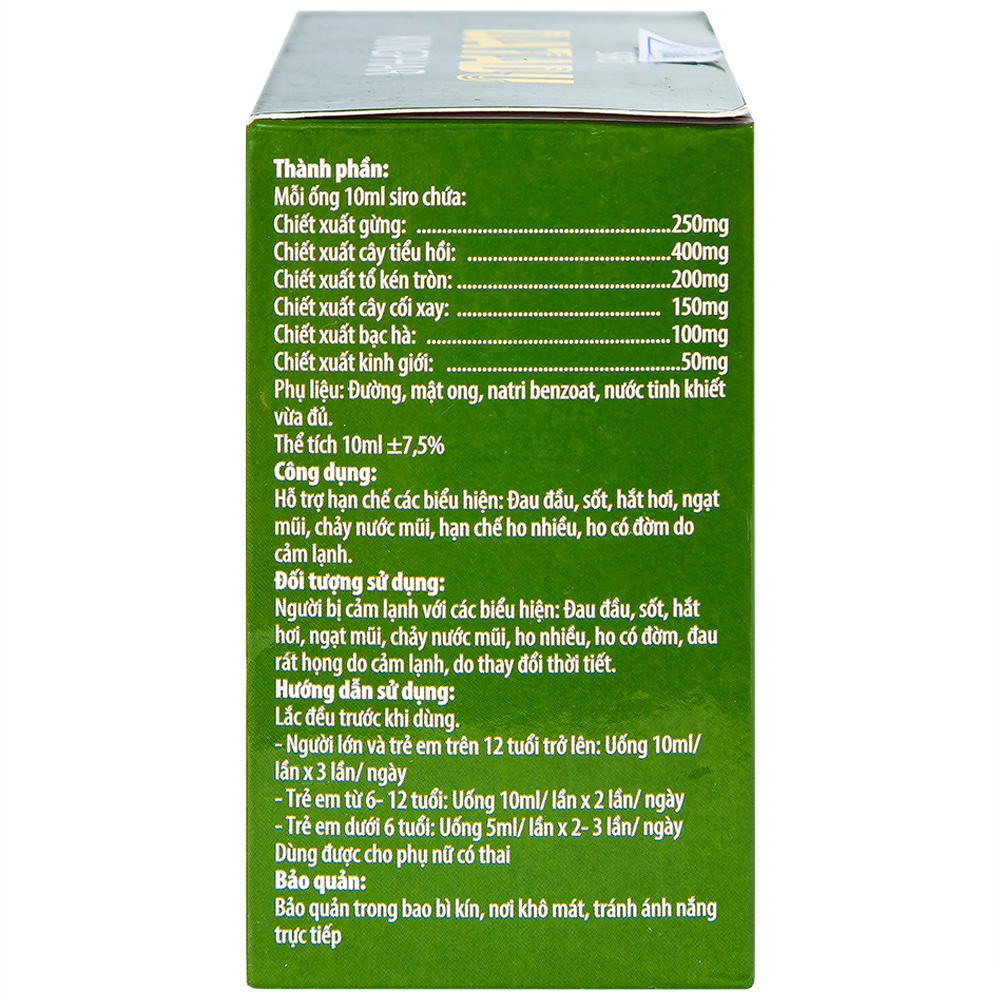 Hình ảnh Siro Datadu Kingphar hỗ trợ hạn chế đau đầu, sốt, ho (4 vỉ x 5 ống x 10ml)