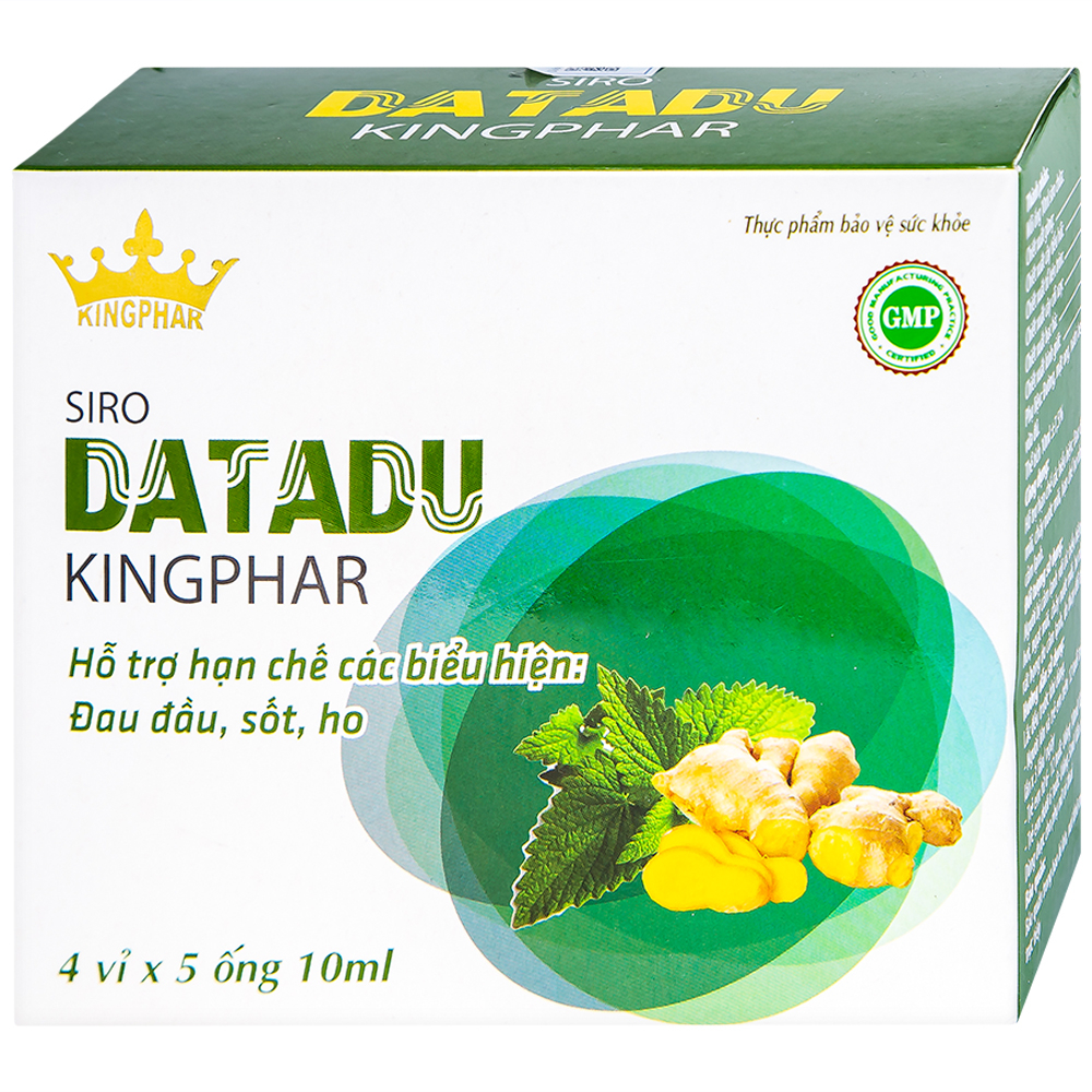 Hình ảnh Siro Datadu Kingphar hỗ trợ hạn chế đau đầu, sốt, ho (4 vỉ x 5 ống x 10ml)