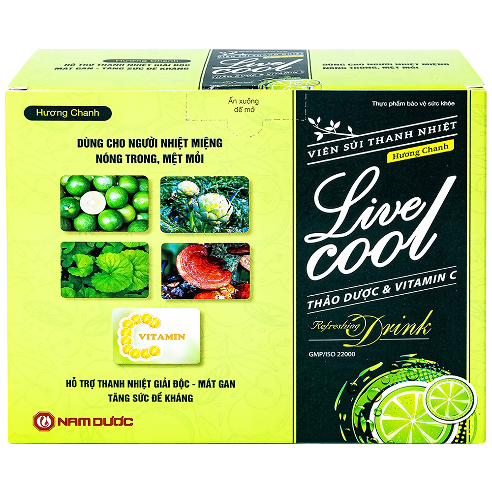 Hình ảnh Viên sủi Thanh Nhiệt Livecool Nam Dược hương chanh giải độc, mát gan, tăng cường sức đề kháng (16 viên)
